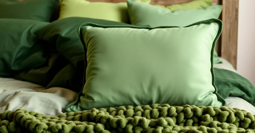 Textured Green Bedding