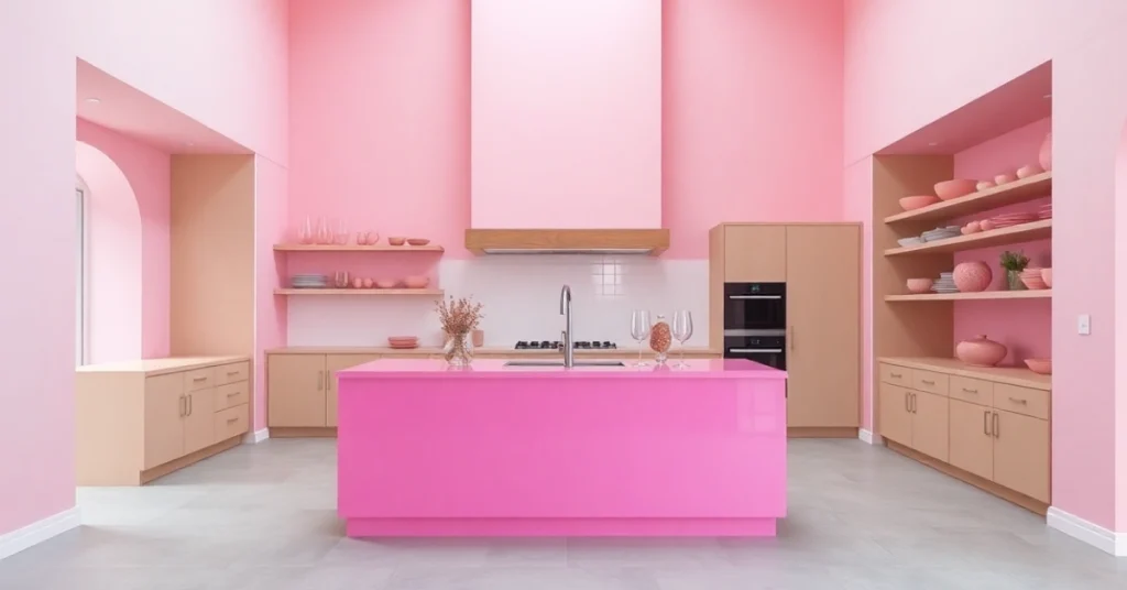 Pink Kitchen Ideas for Large Spaces