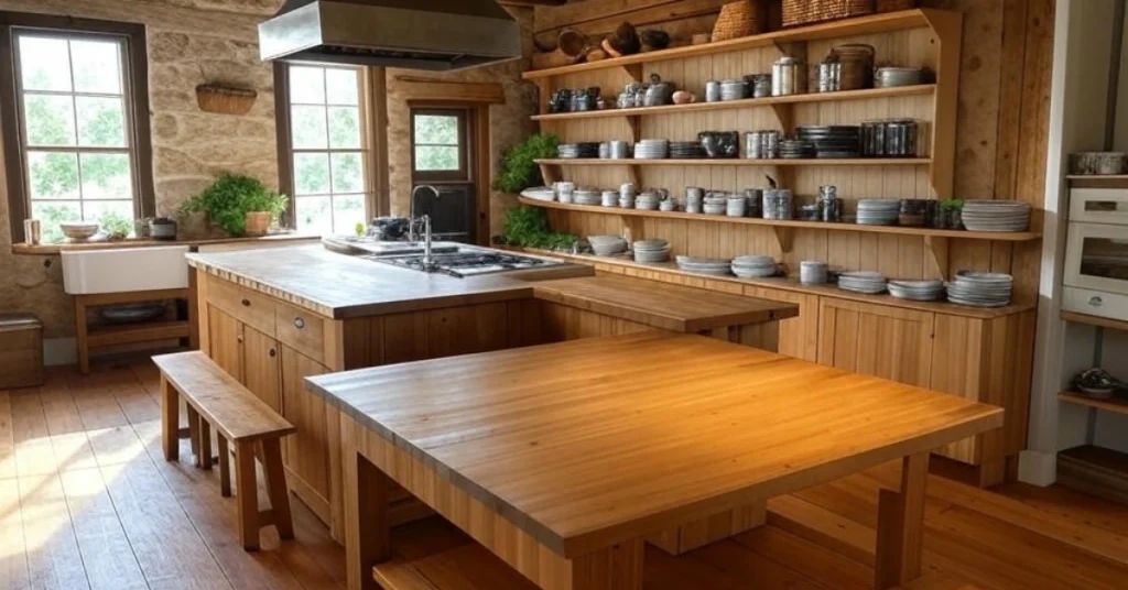 Open-Plan Rustic Kitchen