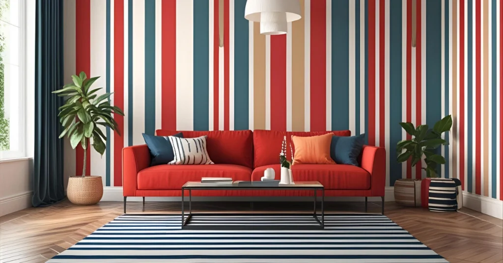 9. Use Stripes to Elongate the Room