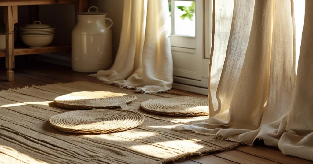 4. Woven and Linen Accents