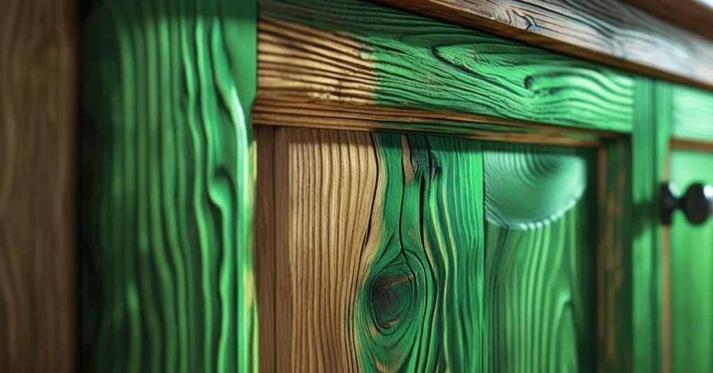 3. Wood with Green Stain
