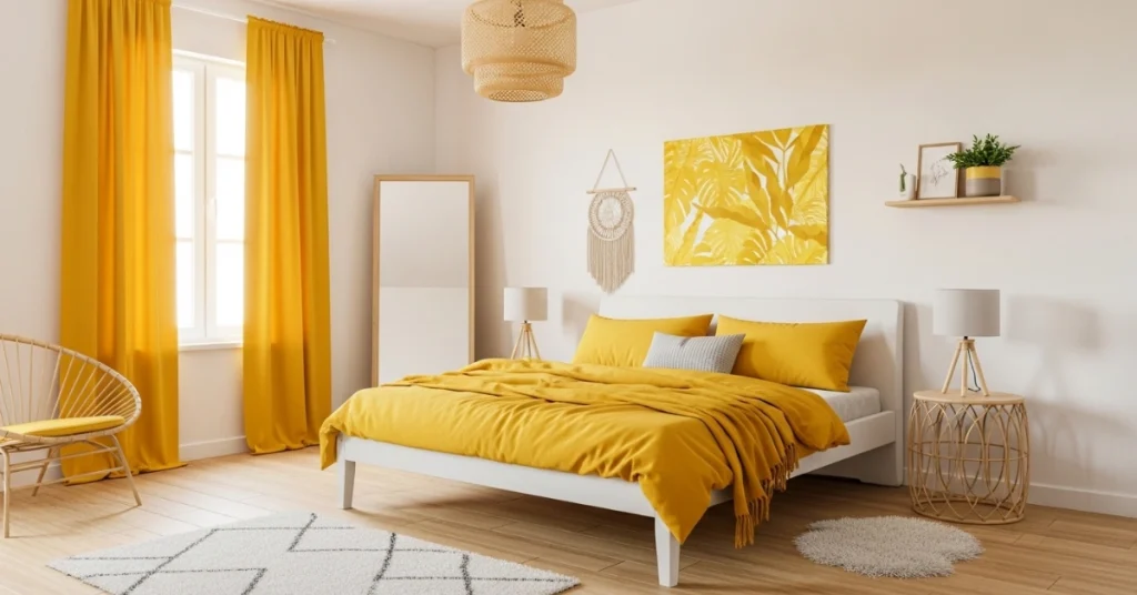 What Is a Yellow Boho Bedroom?
