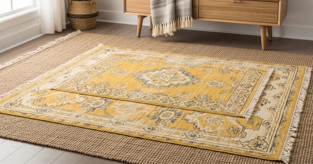 4. Layered Rugs for Warmth