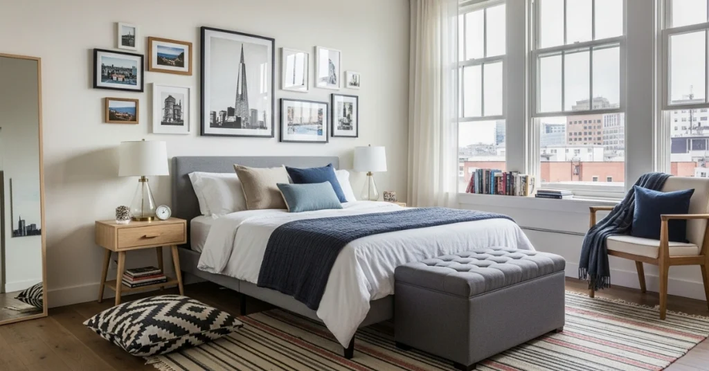 Personalizing Urban Bedrooms with Art and Decor