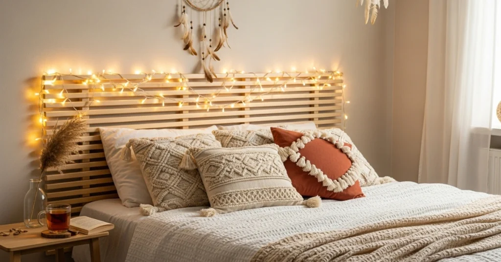 3. Fairy Light Headboard Accent